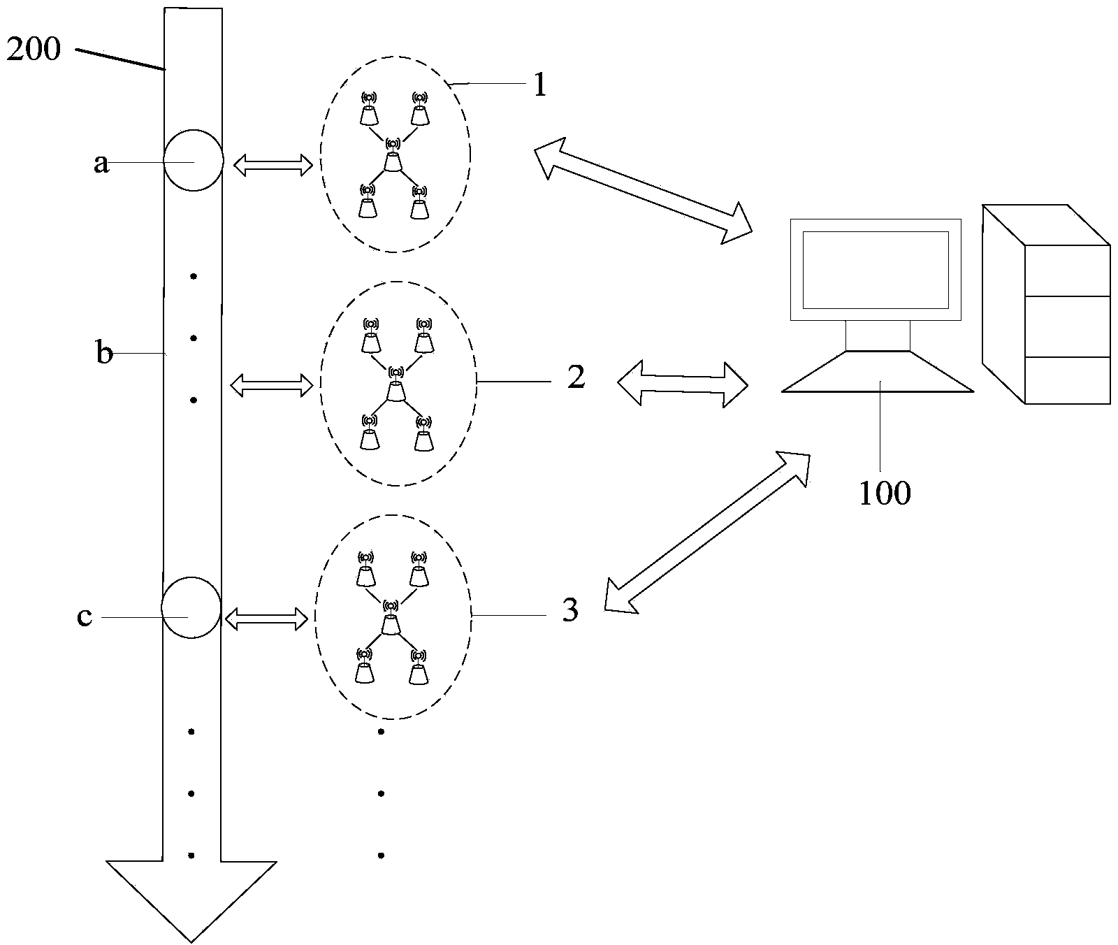 Multi-network cooperative work method for monitoring spatial dynamic element