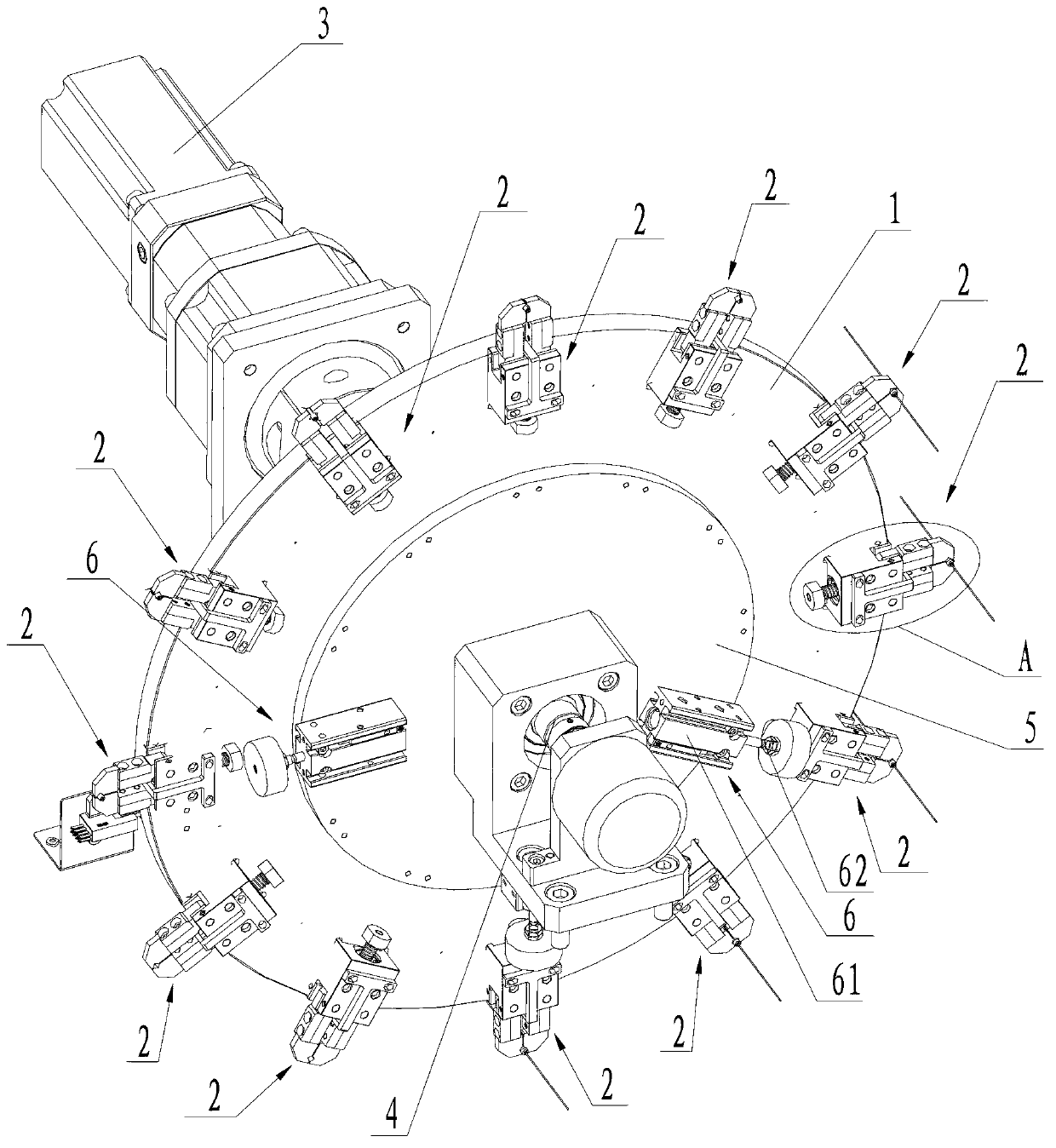 Turntable type material clamping device