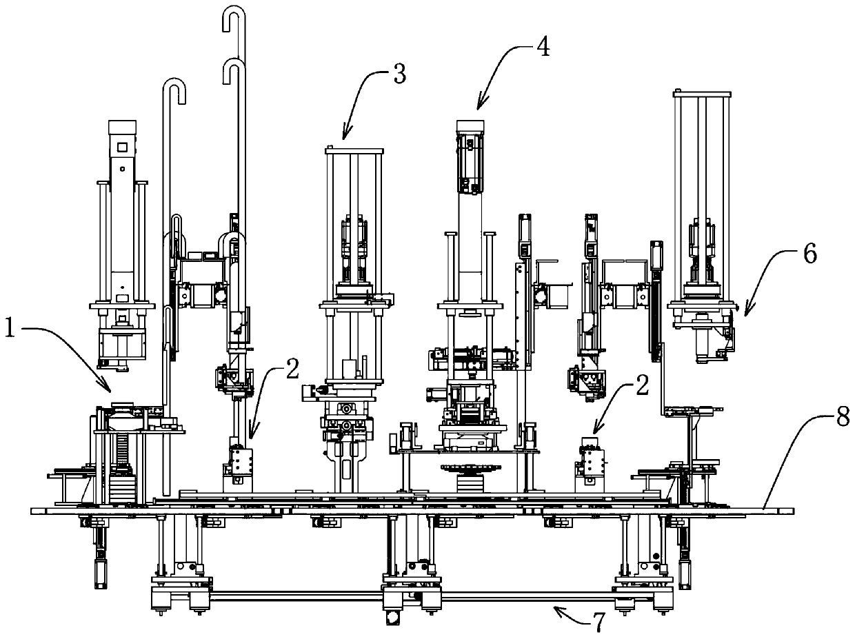 Multi-station transfer mechanism and motor bearing assembly equipment