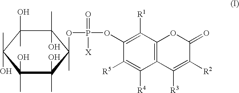 Potentially fluorogenic compounds and plating media containing same