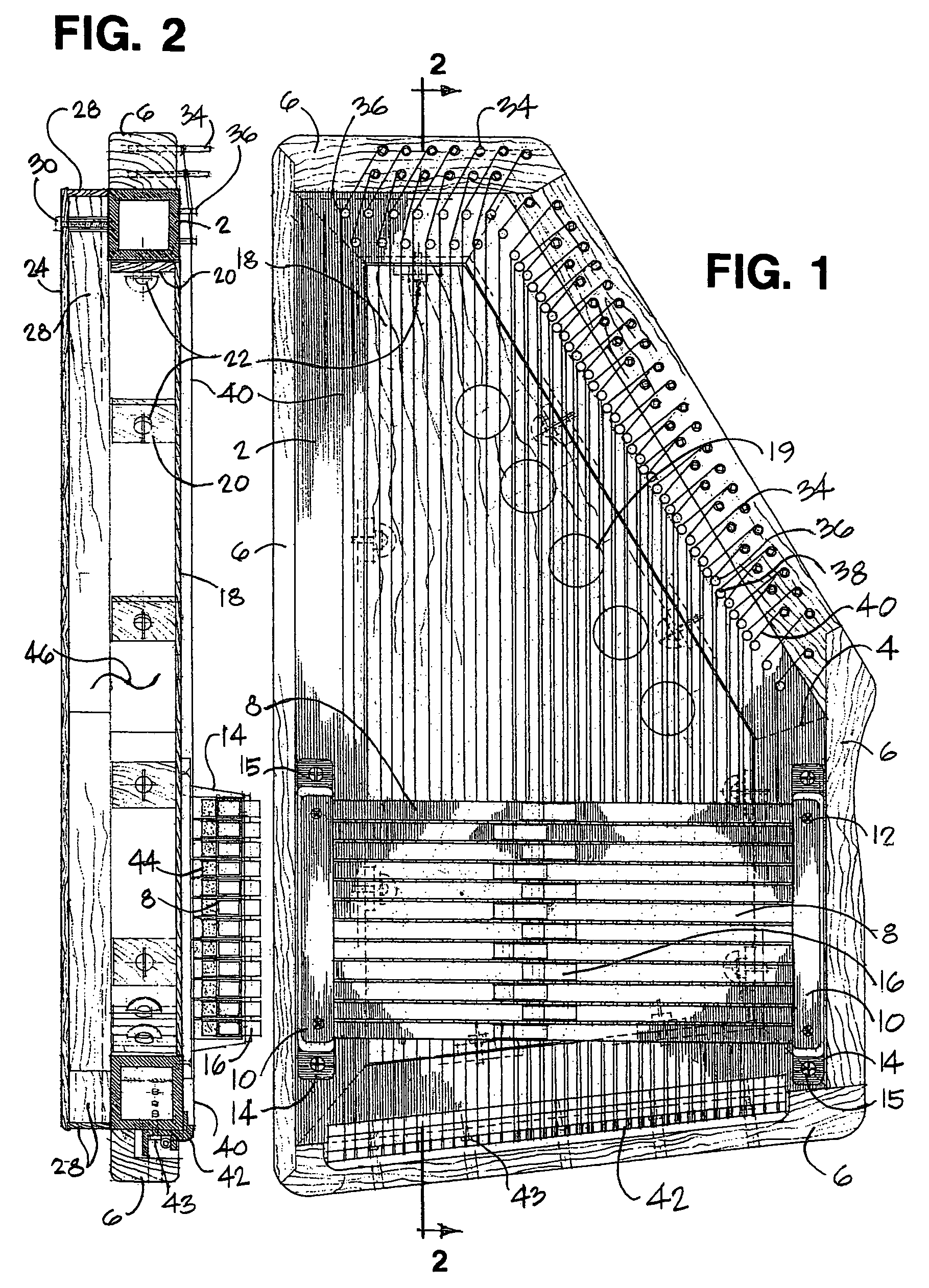 Non-organic open-framed chorded zither/autoharp with multiple interchangeable sound chambers