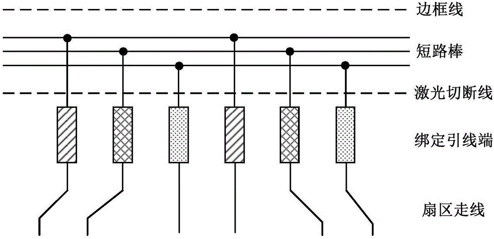 Display panel compatible with multiple types of frame sizes and light-on test method of display panel