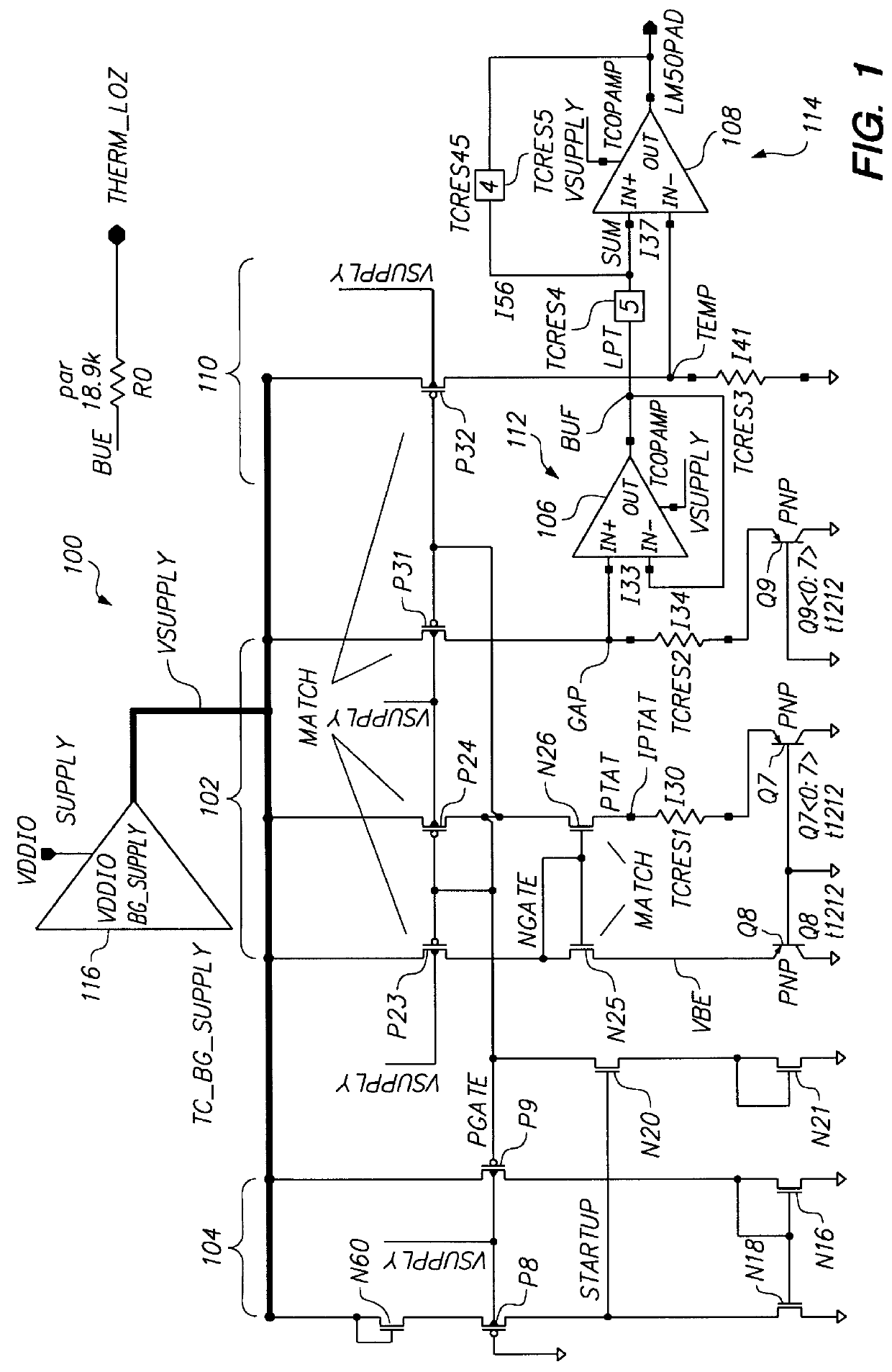 Power supply independent temperature sensor