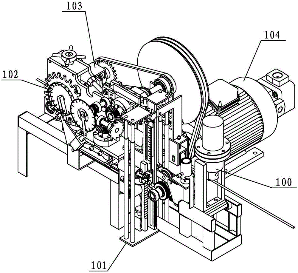 An automatic steel bar cutting machine with a fixed-length measuring device