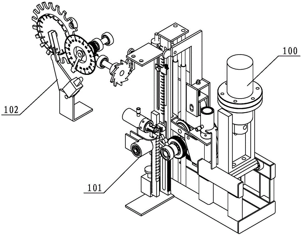 An automatic steel bar cutting machine with a fixed-length measuring device