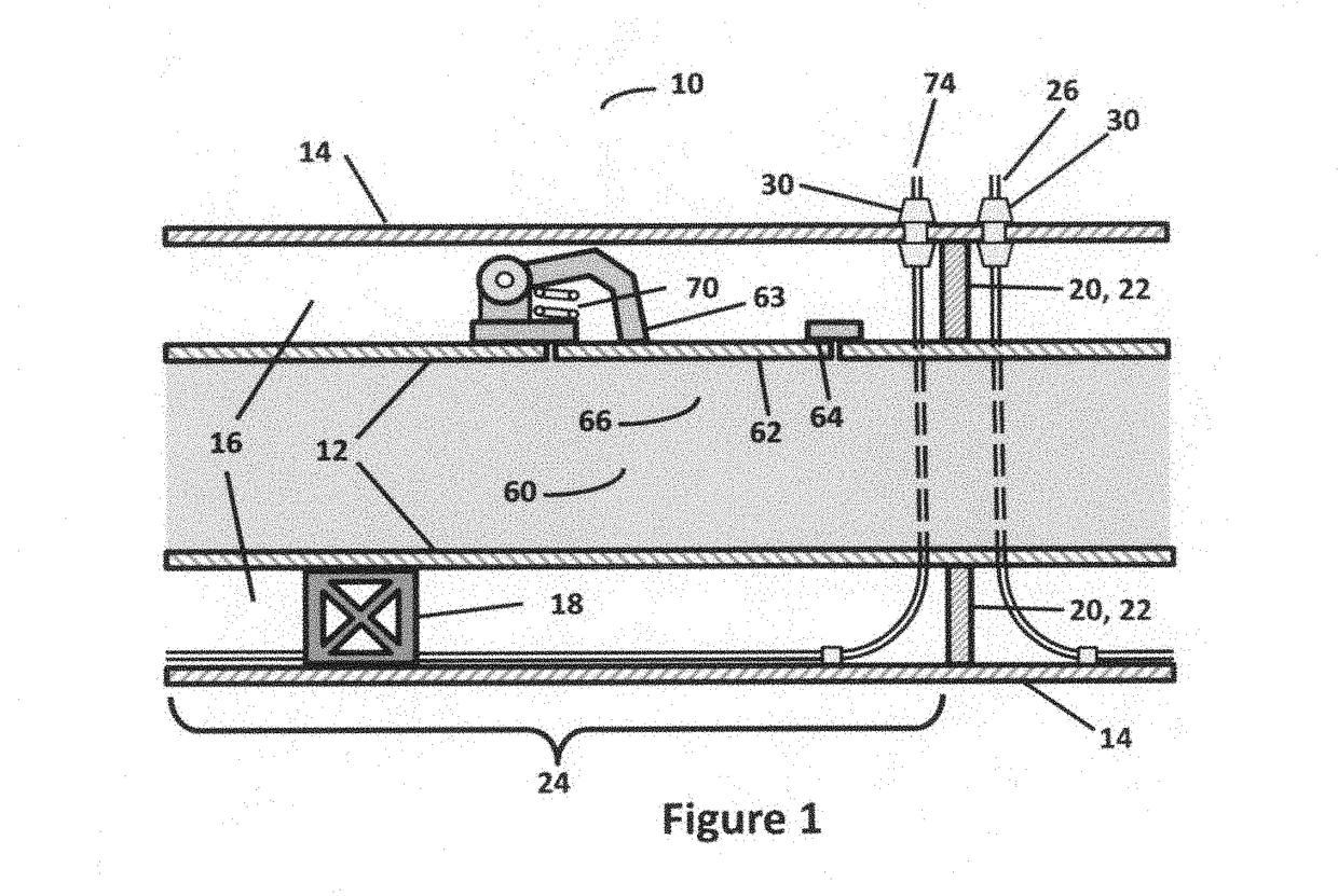 Fluid spill containment, location, and real time notification device with cable based sensor