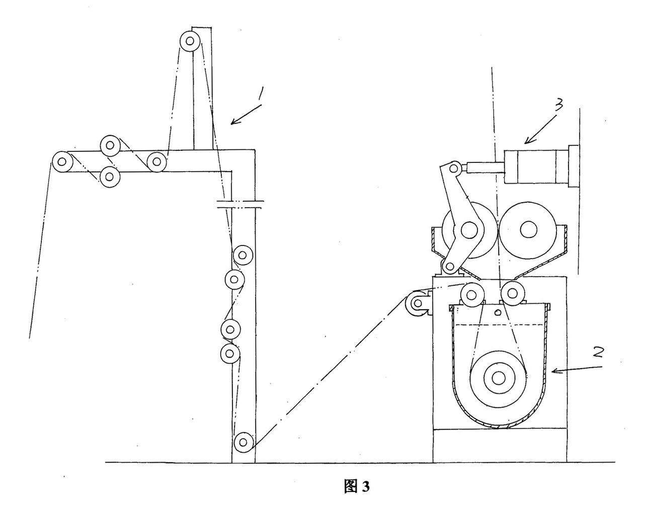 Impregnation device for fabric setting machine