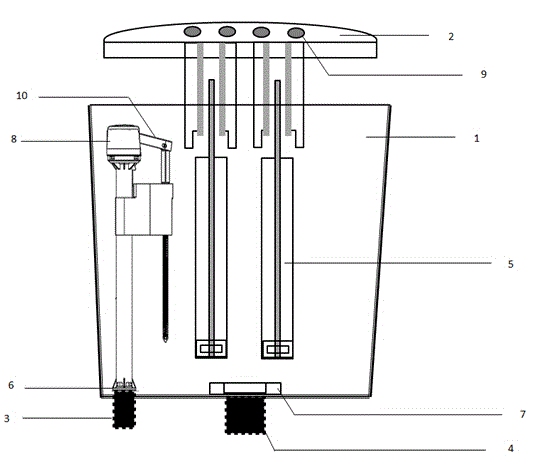 Toilet bowl flushing tank