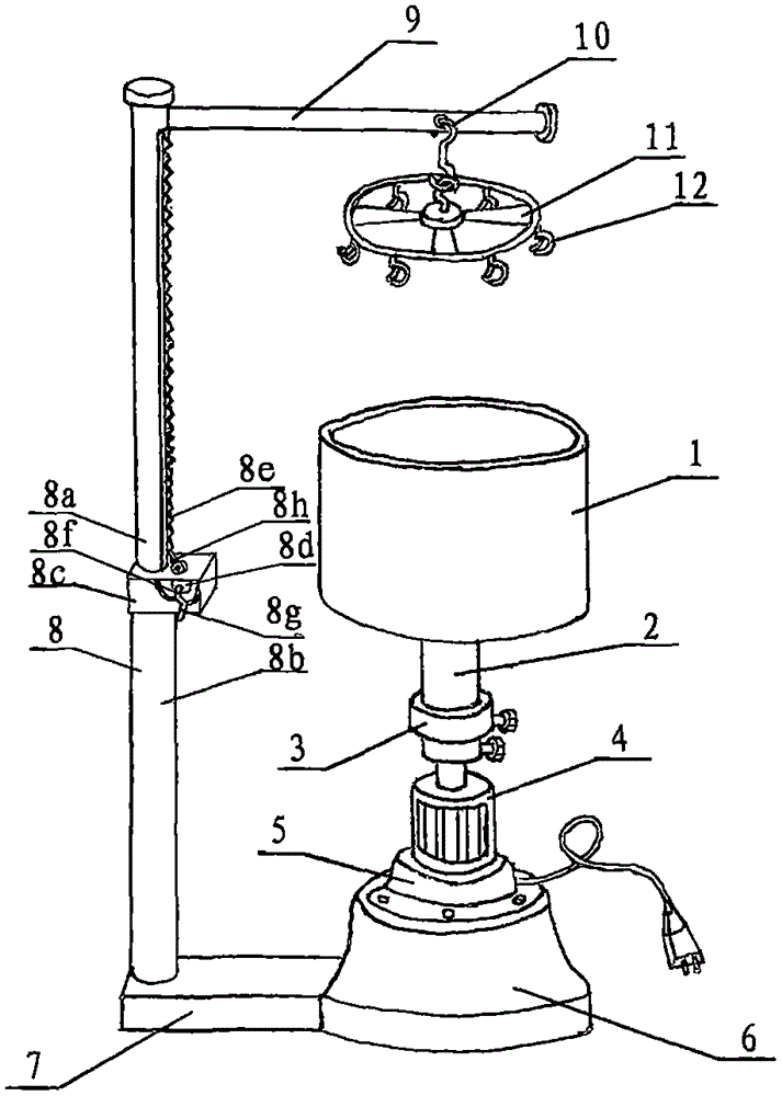 Hand-cranking lifting rotation type disinfection instrument