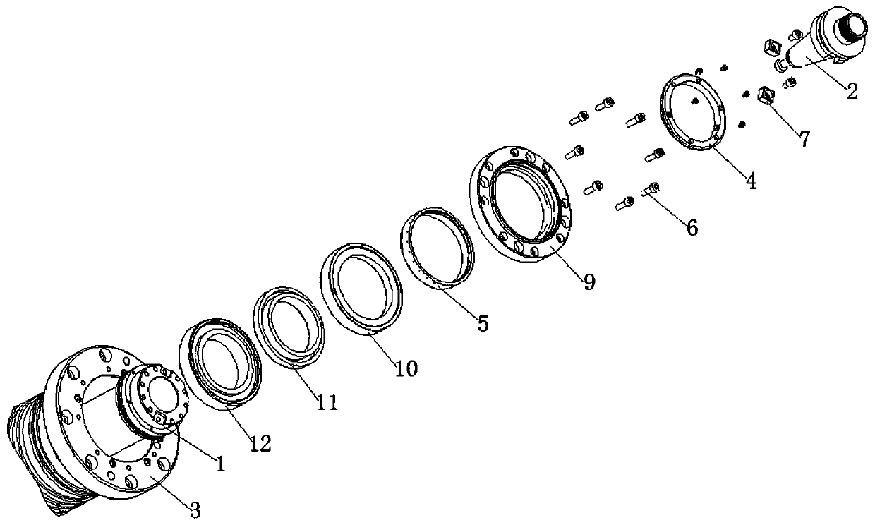 Front-end sealing structure based on spindle