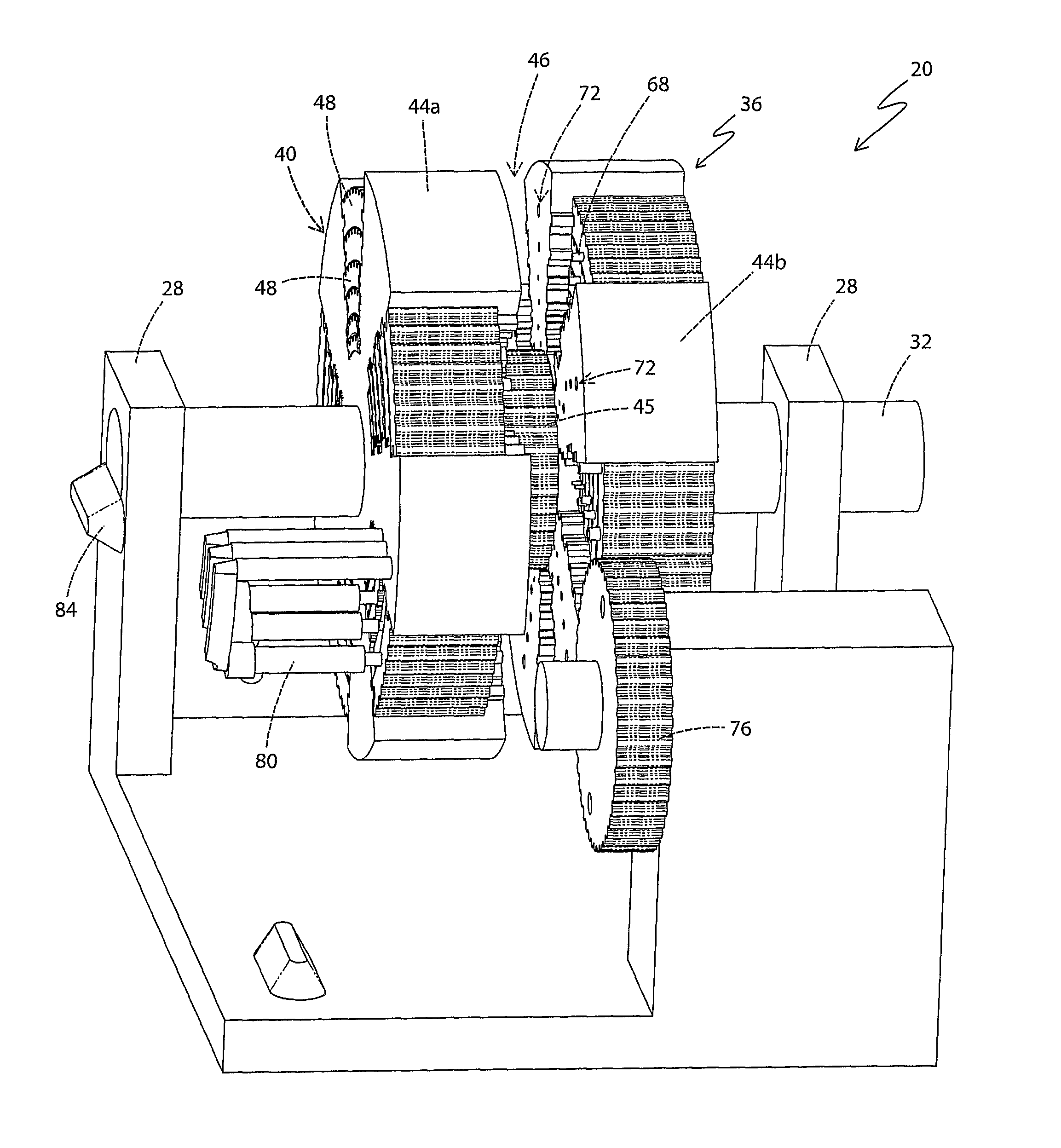 Synchronized segmentally interchanging pulley transmission system