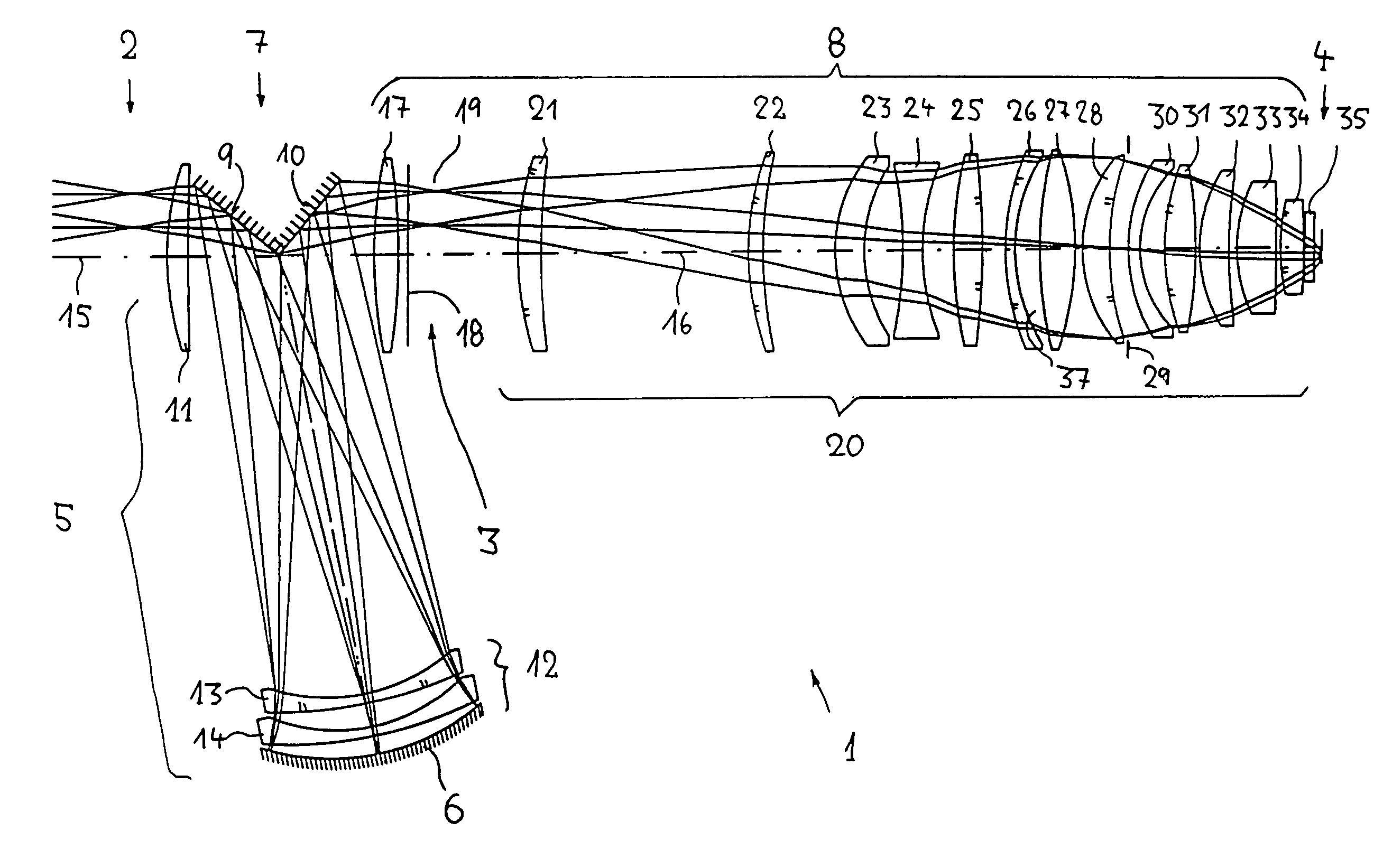 Catadioptric reduction lens