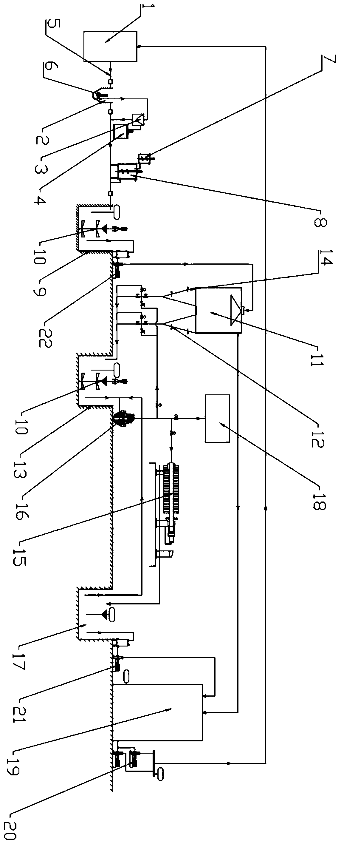 Reclaimed water recycling system for multi-edging and polishing line sewage sharing type treatment