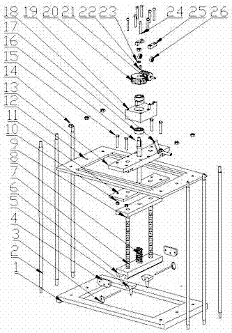 Car lamp lampshade stress measurement loading device