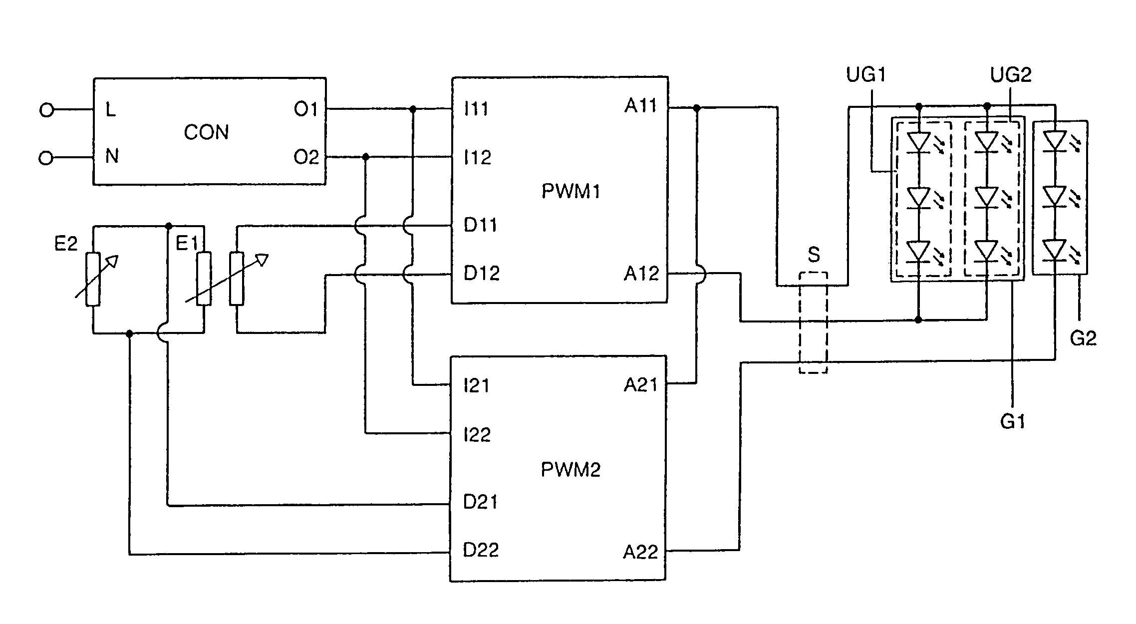 Circuit arrangement and method for an illumination device having settable color and brightness