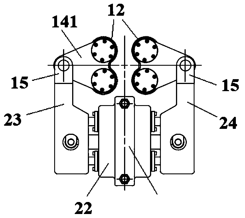 Rubbing rod head, rod rubbing device and tripping method for coal mine power head drilling rig