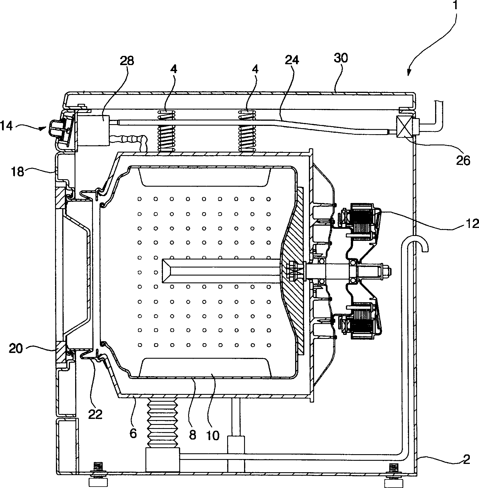 Top plate setting structure of drum washer