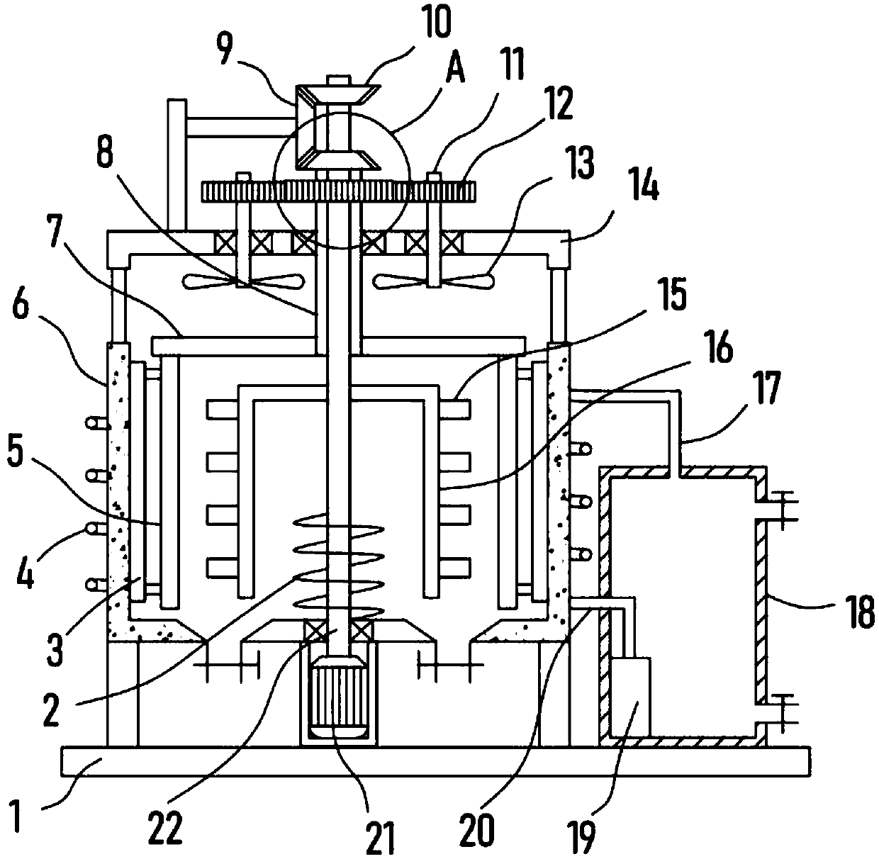 Quick cooling device for chemical materials