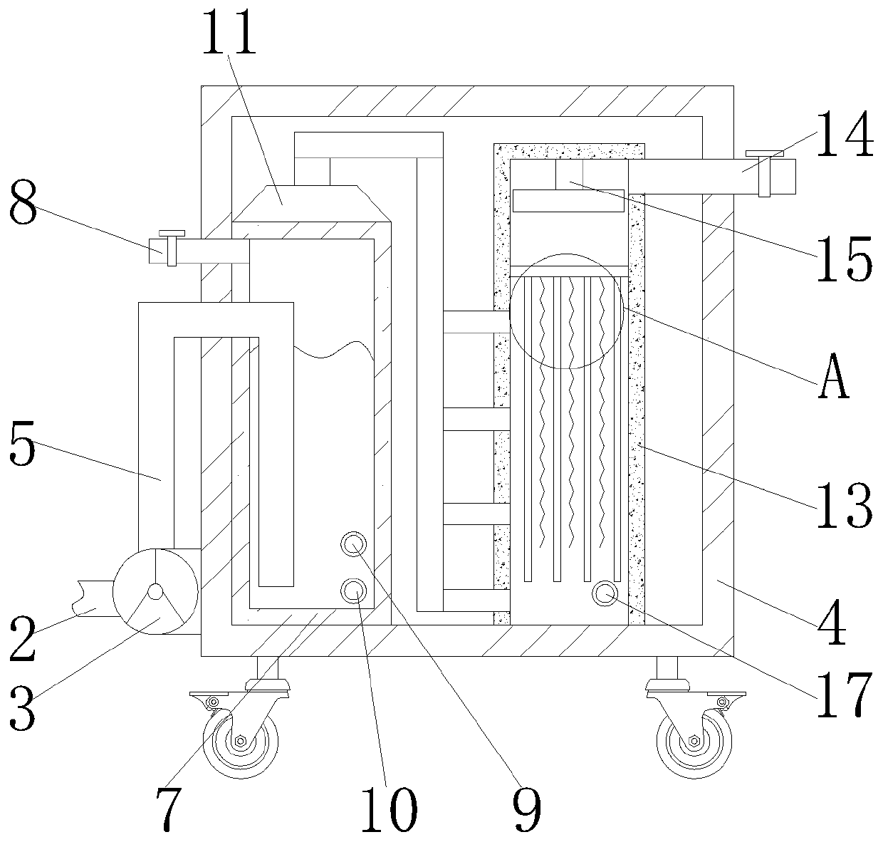 Anti-polluting mechanism of automatic kiln for lithium battery sagger production