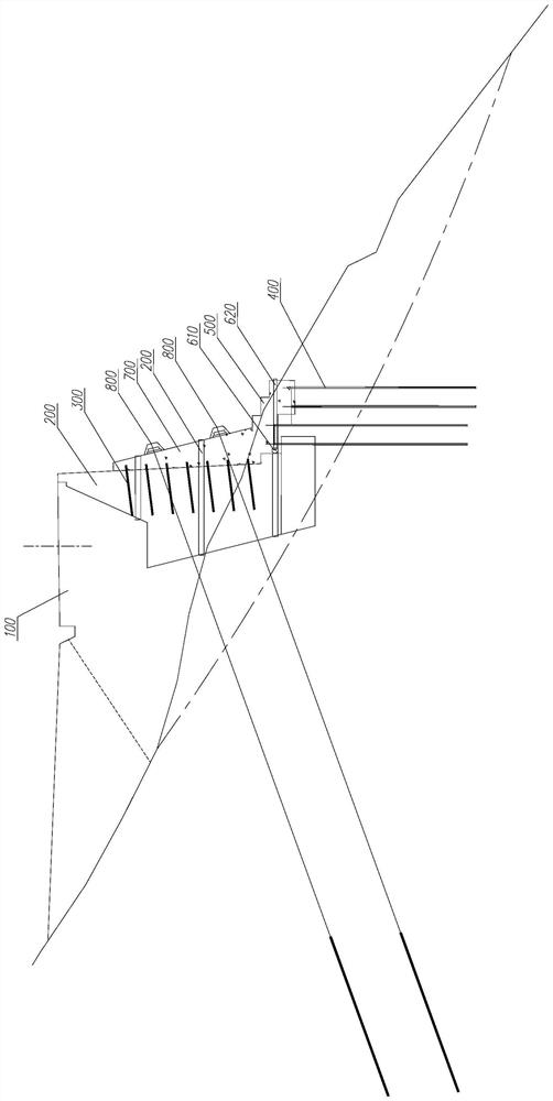 Landslide mass upper deformation road outer retaining wall reinforcing structure and construction method thereof