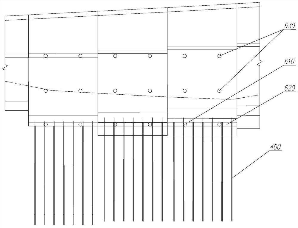 Landslide mass upper deformation road outer retaining wall reinforcing structure and construction method thereof