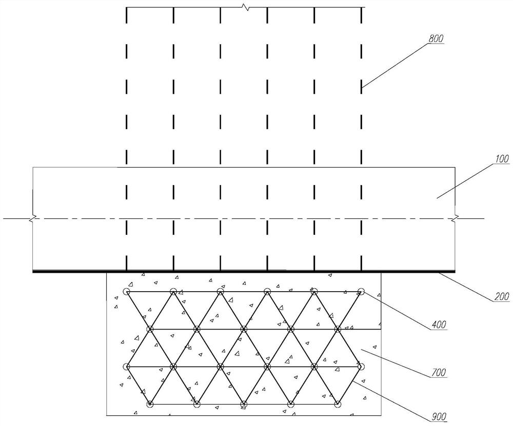 Landslide mass upper deformation road outer retaining wall reinforcing structure and construction method thereof