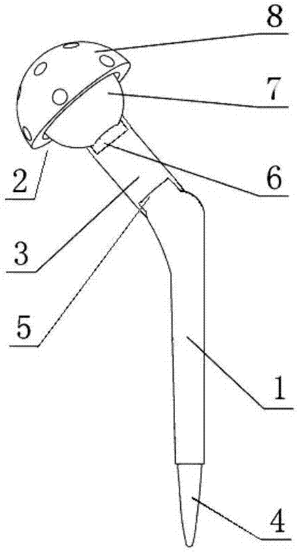 Artificial hip joint replacing device