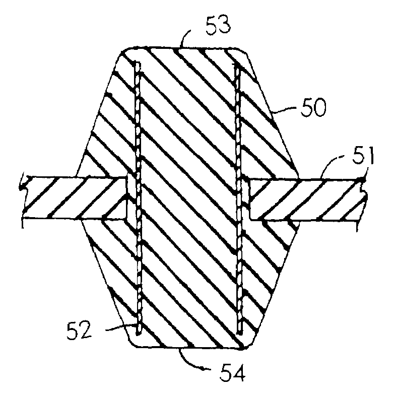 Conductive particle filled polymer electrical contact