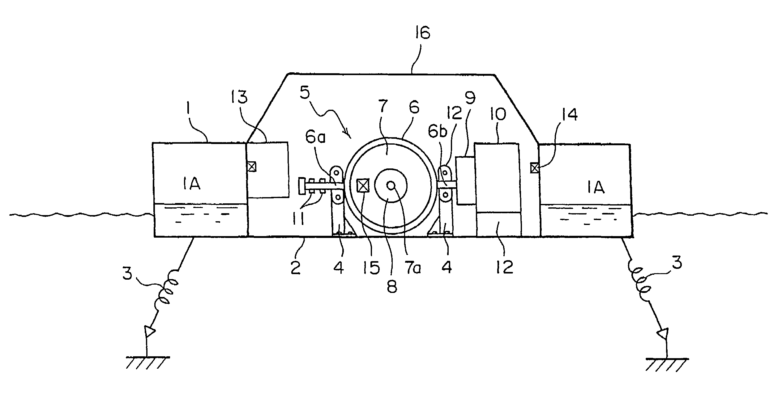 Gyro wave activated power generator and a wave suppressor using the power generator