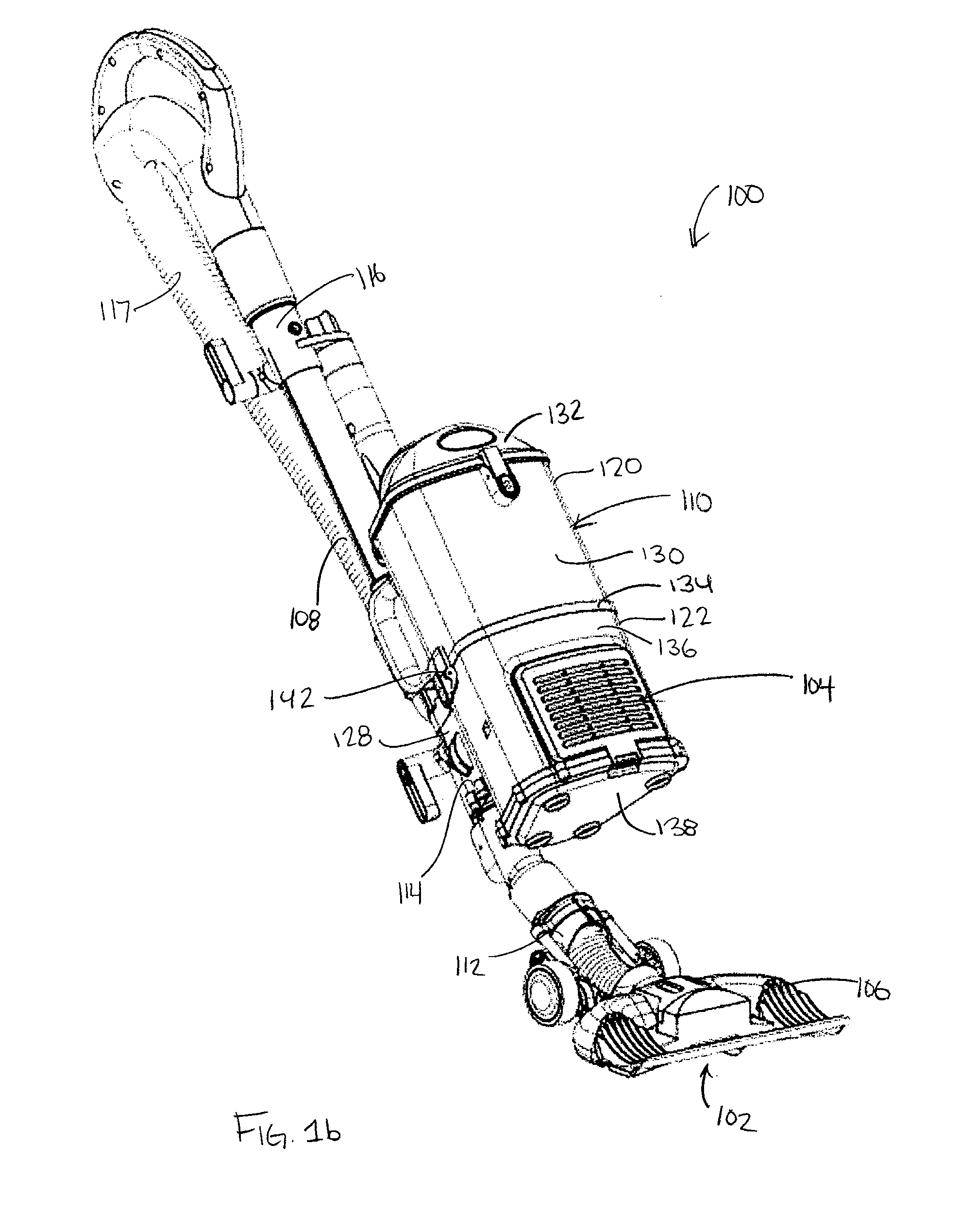 Suction motor housing for an upright surface cleaning apparatus