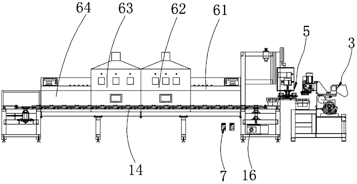 Ceramic microwave automatic forming line and ceramic forming method