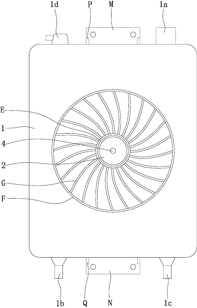 Radiating water tank and plastic shield assembly