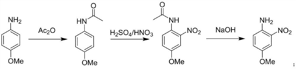 Method for synthesizing 4-methoxy-2-nitroaniline by adopting continuous flow reactor