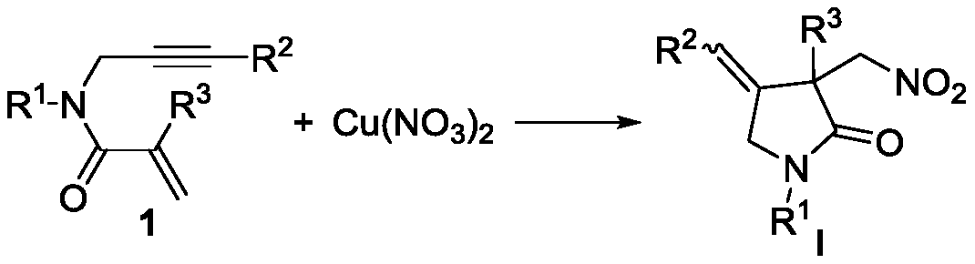 Novel method based on nitration/cyclization reaction of 1,6-eneyne compound