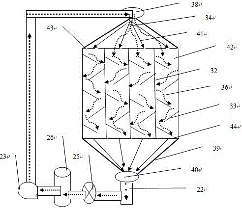 Solid particle block tower-type solar pulse driven heat-exchange and heat-transmission system