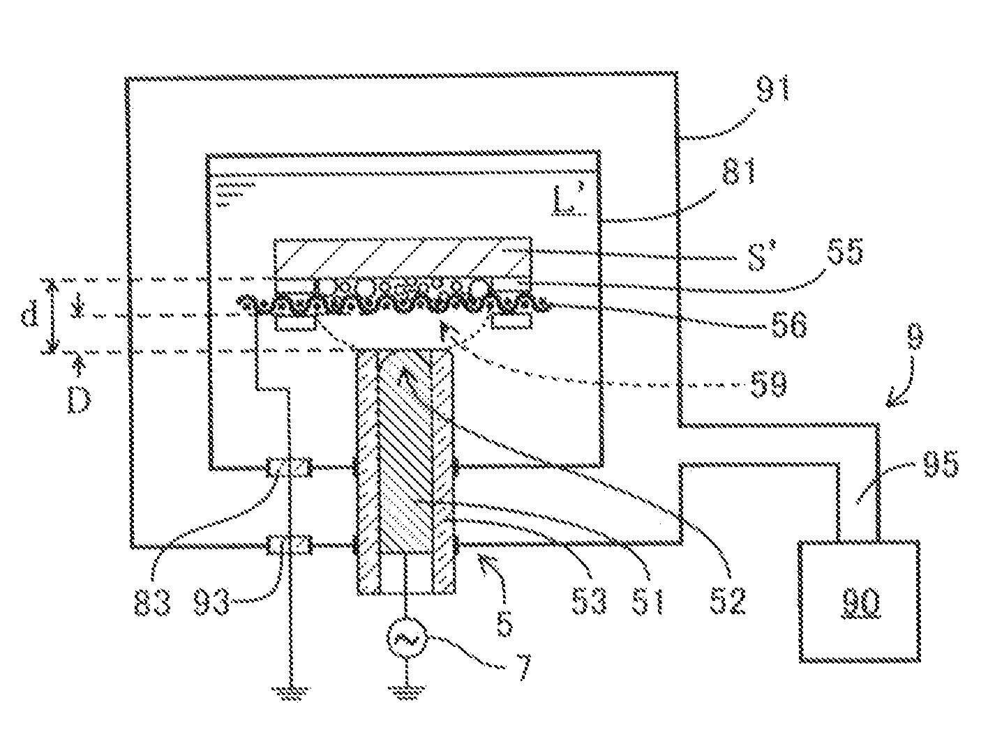 In-liquid plasma film-forming apparatus, electrode for in-liquid plasma, and film-forming method using in-liquid plasma