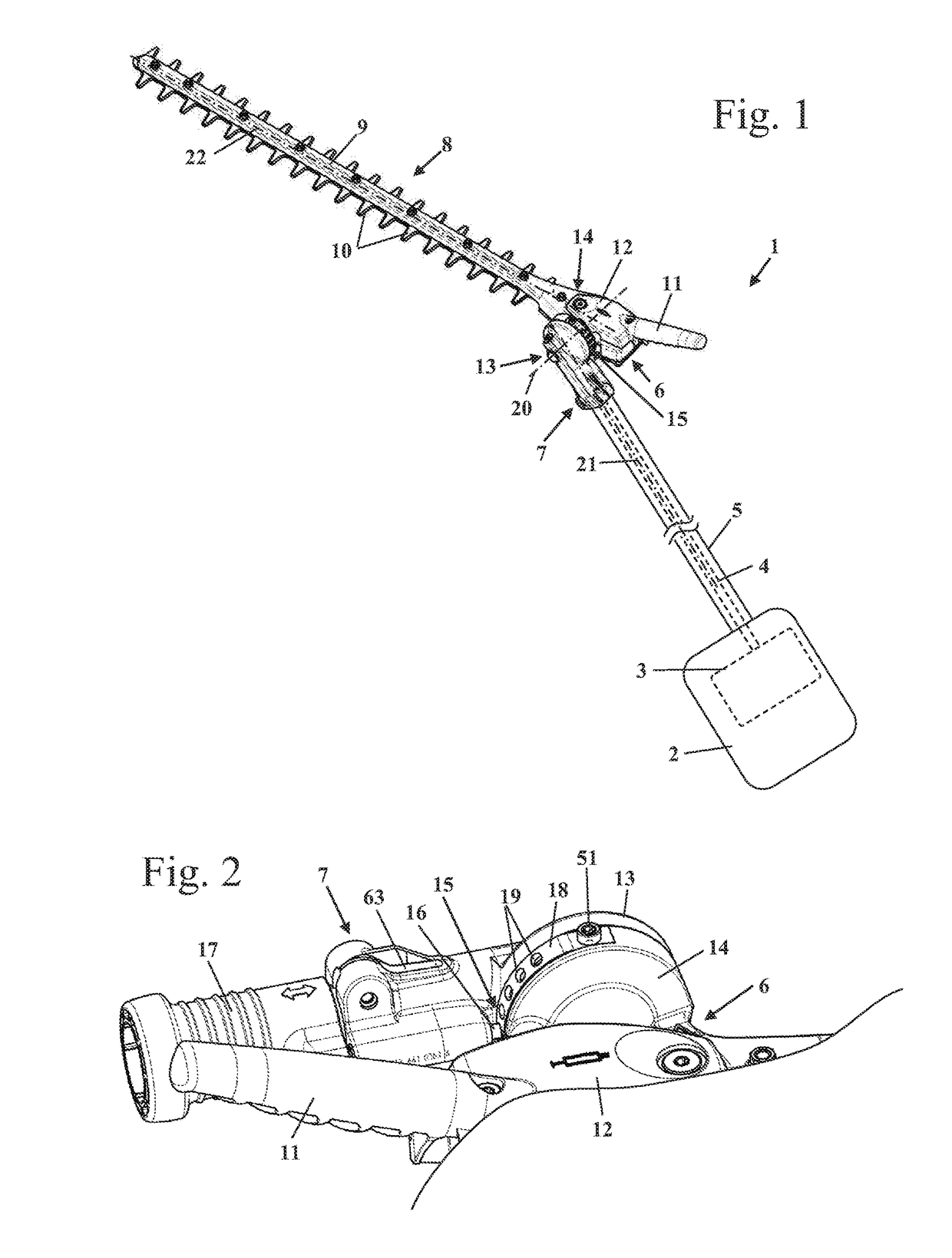 Work apparatus with housing parts connected via a pivot joint