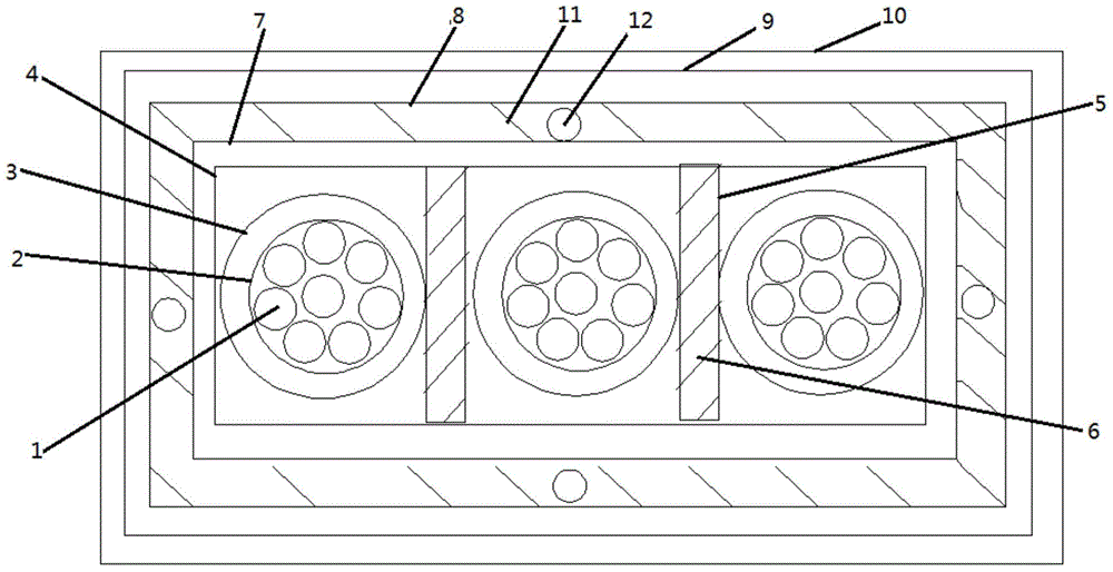 Mining cable of flat structure