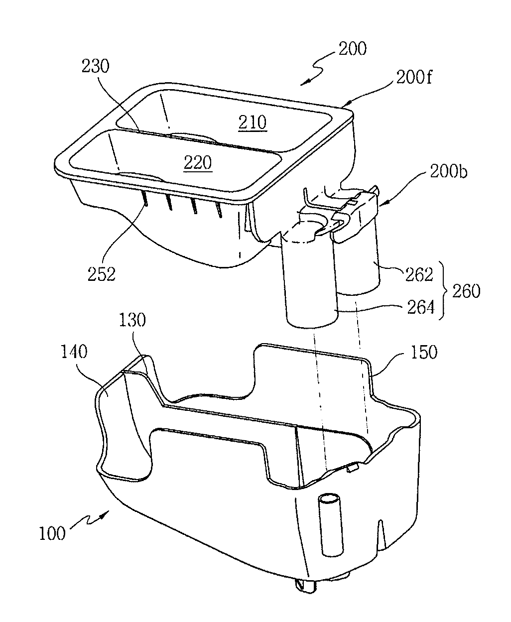 Fluid detergent and fabric softner box assembly for laundry machine and detergent dispenser having the same