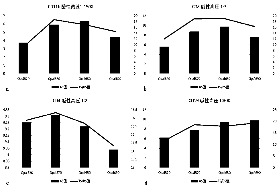 Skin tissue immune cell in-situ detection kit for lupus erythematosus typing and application thereof