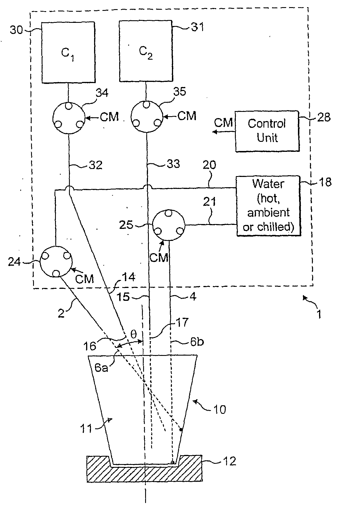 Method and System for in-Cup Dispensing, Mixing and Foaming Hot and Cold Beverages From Liquid Concentrate