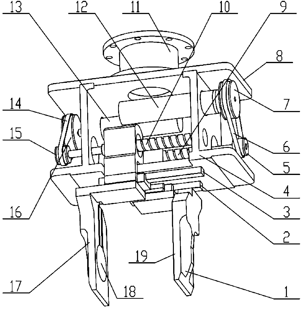 Double-finger double-driving translation clamping type flexible grip and control method