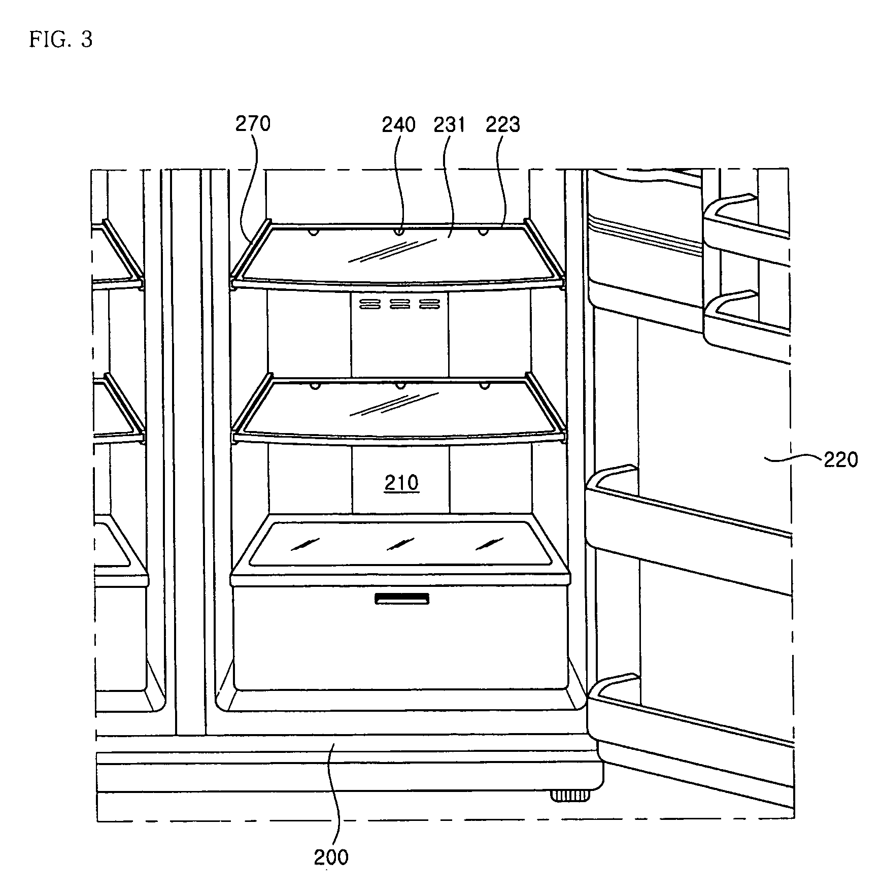 Illumination device for refrigerator