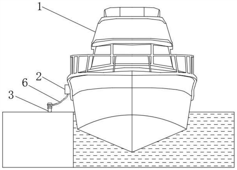 Vessel fast cable separating device