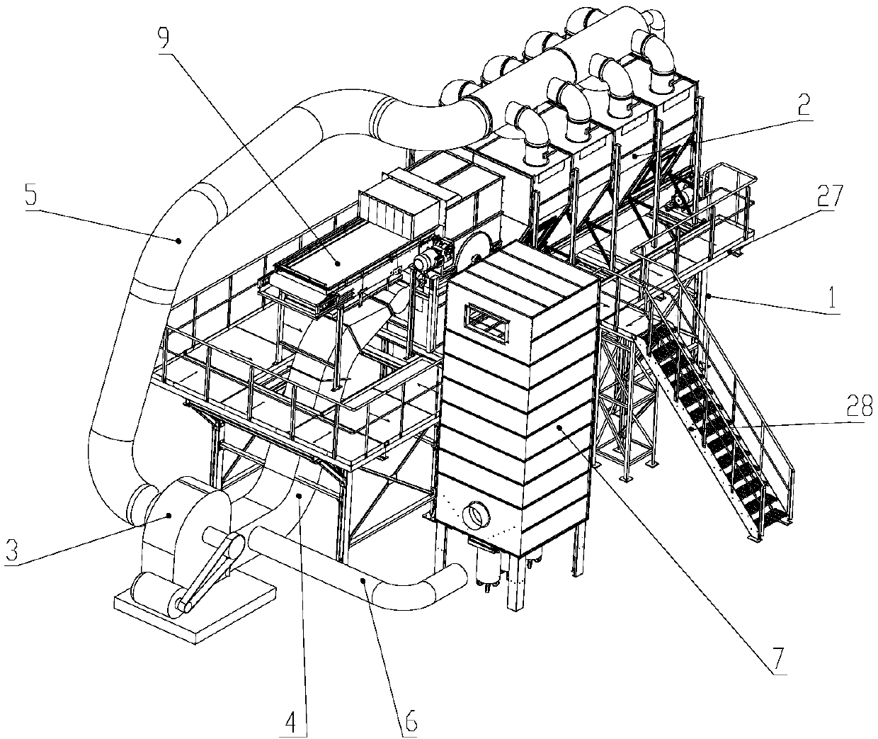 Sorting device and technical method before incineration treatment of urban household garbage