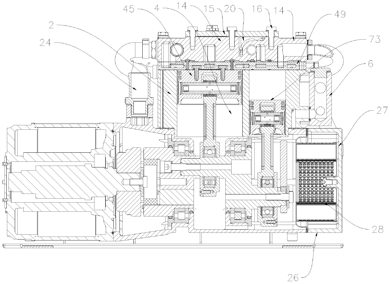 Oil-free piston type air compressor for new energy vehicle