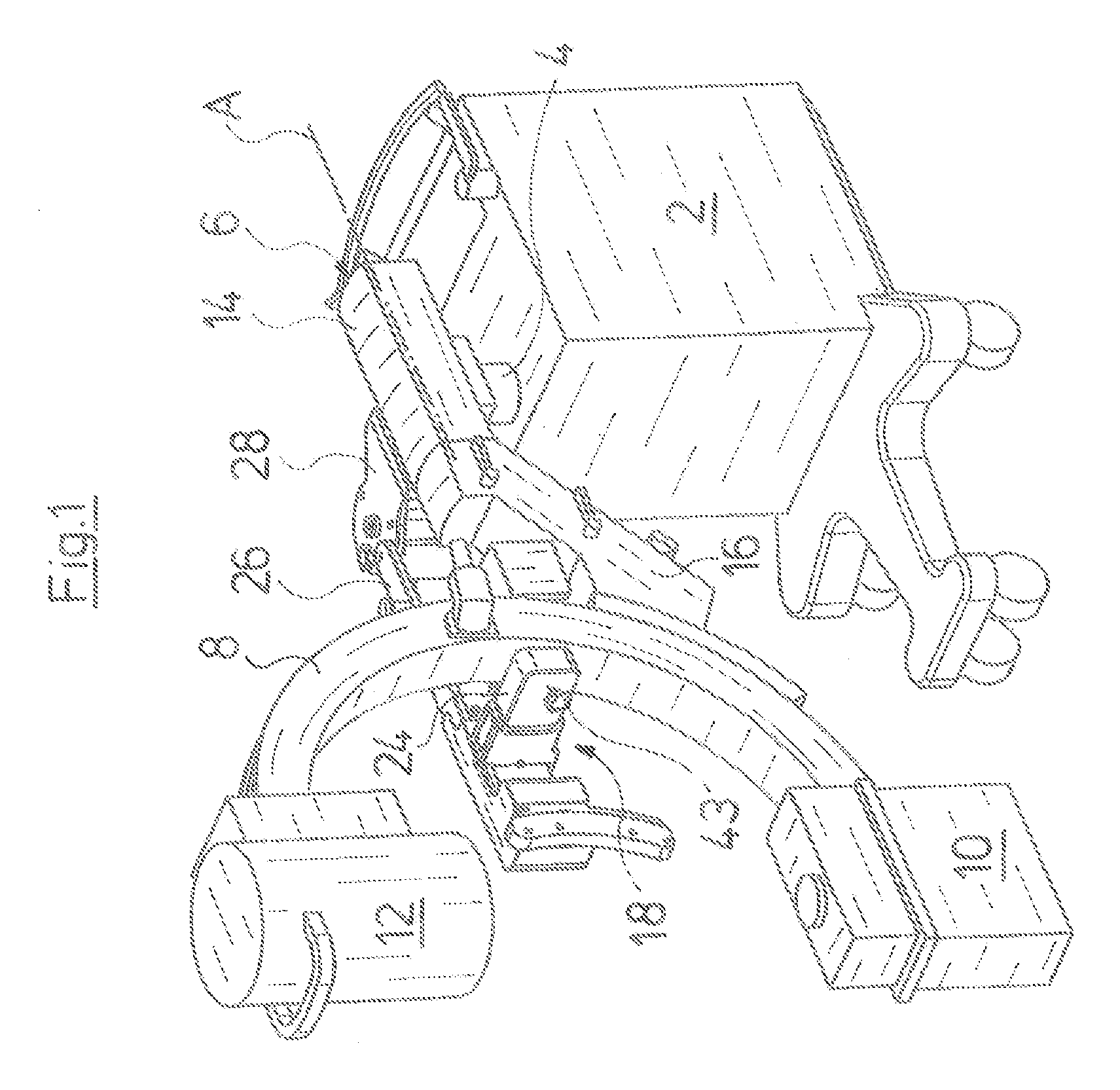 Swiveling device for a swiveling c-arm of an x-ray unit