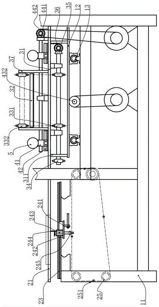 Cutting board feeding and jacking synchronous mechanism