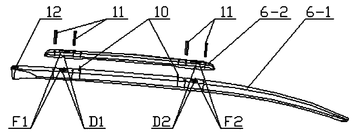 Frame-shaped truss wing beam dual-beam variable pitch single-film flow-converging wing surface flapping wing