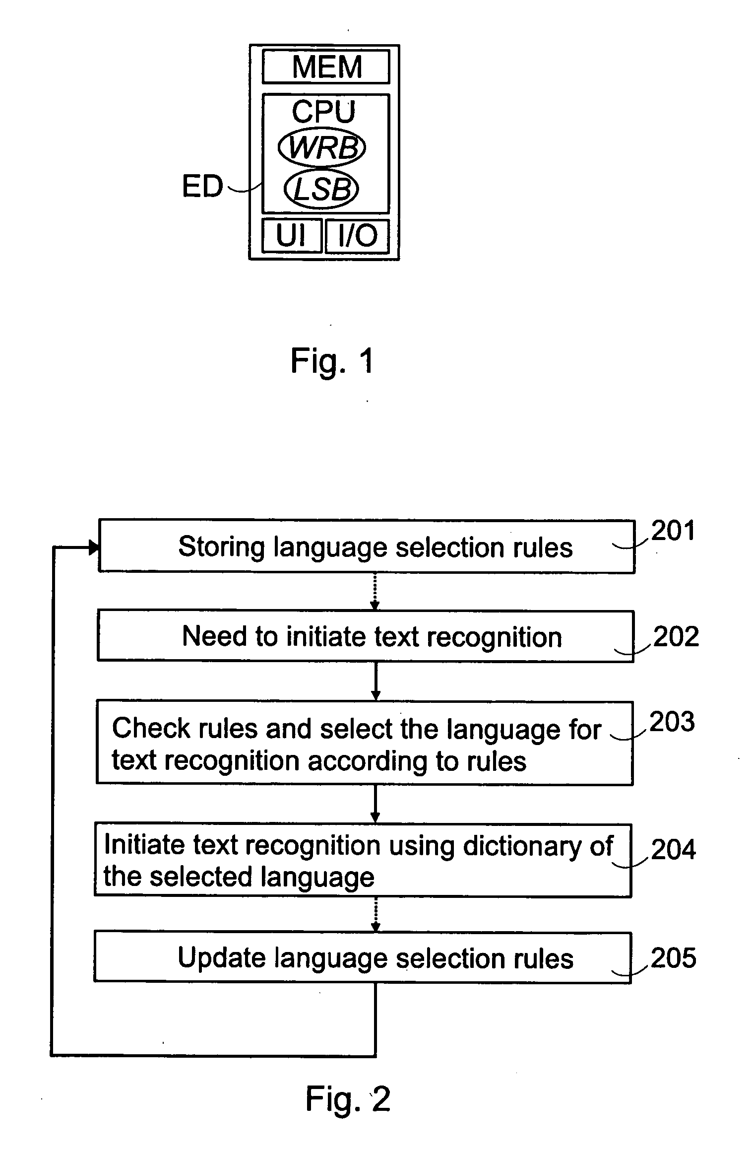 Determining language for word recognition event